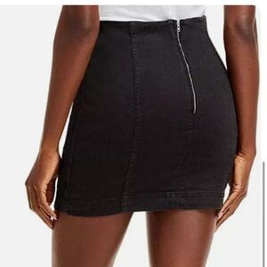 Free People Modern Femme Denim Mini Skirt Black Size 4